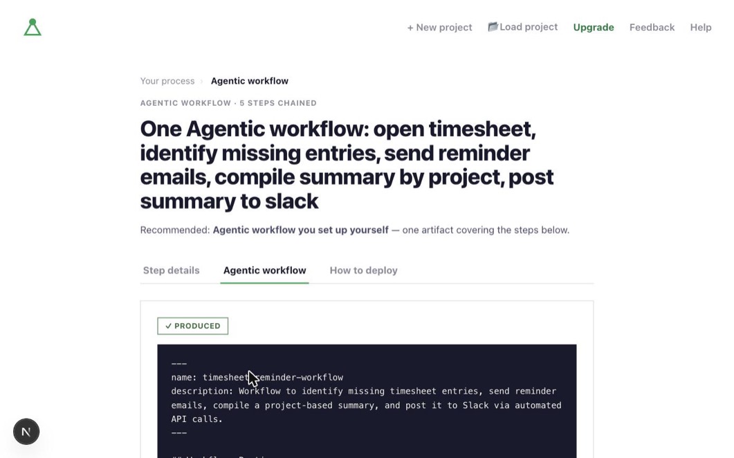 A produced Agentic workflow artifact, ready to take into Claude Code